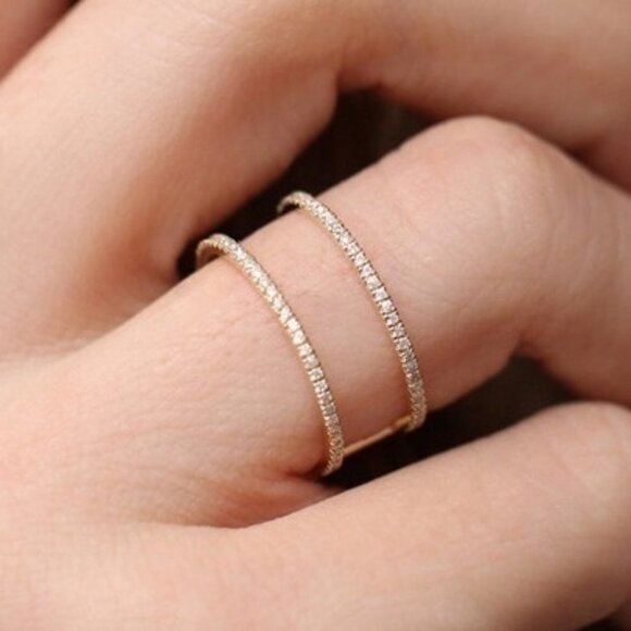 Gorgeous Wedding Party Luxury Gold Plated Ring for Women, VIP554 - Picture 4 of 4